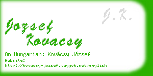 jozsef kovacsy business card