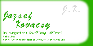jozsef kovacsy business card